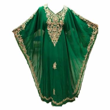 Beautifully Embroidered Green Kaftan Top for Women Full Sleeve Crepe Fabric Manufacturers, Suppliers, Exporters, Importers in San Diego
