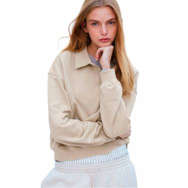 Beige Slim Fit Long Sleeve Polo Shirt in Viscose Rayon with Shirt Collar and Regular Length for Casual Wear Manufacturers, Suppliers, Exporters, Importers in San Diego