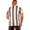 Brown and White Collarless Short Sleeve T-Shirt in Heavy Lycra with Geometric Design and Regular Fit Manufacturers, Suppliers, Exporters, Importers in Portugal