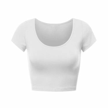 Casual Solid Crop Top T-Shirt Regular Fit Round Neck Short Sleeves Comfortable and Stylish Manufacturers, Suppliers, Exporters, Importers in San Diego