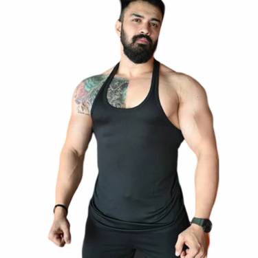Comfortable Black Polyester Y Back Gym Vest for Workouts Sleeveless Scoop Neck Relaxed Fit Manufacturers, Suppliers, Exporters, Importers in San Diego