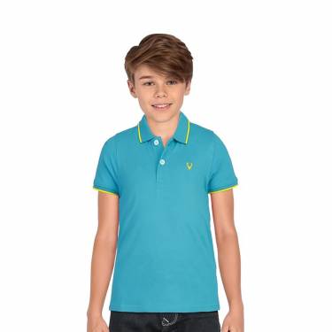 Comfortable Blue Regular Fit Kids Polo T-Shirt with Half Sleeves and Pure Cotton Fabric Manufacturers, Suppliers, Exporters, Importers in San Diego