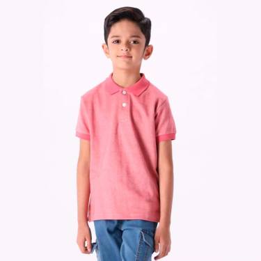 Comfortable Coral Red Cotton Polo Neck Shirt for Kids with Short Sleeves Manufacturers, Suppliers, Exporters, Importers in Glasgow