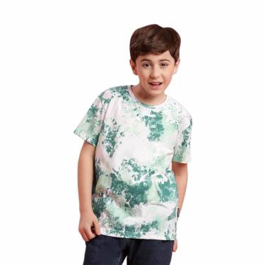 Comfortable Green Cotton Blend T-Shirt for Kids with Typography Print and Half Sleeves Manufacturers, Suppliers, Exporters, Importers in San Diego