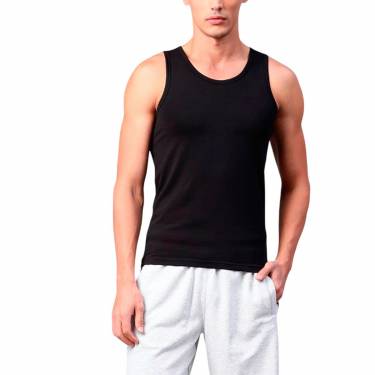 Comfortable Slim Fit Black Cotton Innerwear Vest for Men with Solid Pattern and Round Neck Manufacturers, Suppliers, Exporters, Importers in San Diego