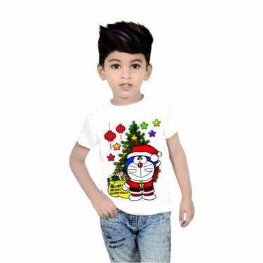 Comfortable White Polycotton Printed T-Shirt for Kids with Half Sleeves and Graphic Print Manufacturers, Suppliers, Exporters, Importers in San Diego