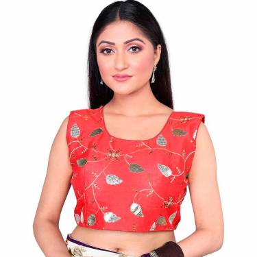 Elegant Boat Neck Sleeveless Blouse Silk Fabric for Festive Occasions Manufacturers, Suppliers, Exporters, Importers in San Diego