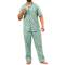 Elegant Green Cotton Mens Nightwear Set with Side Seam Pockets and Digitally Printed Pattern Manufacturers, Suppliers, Exporters, Importers in Spain