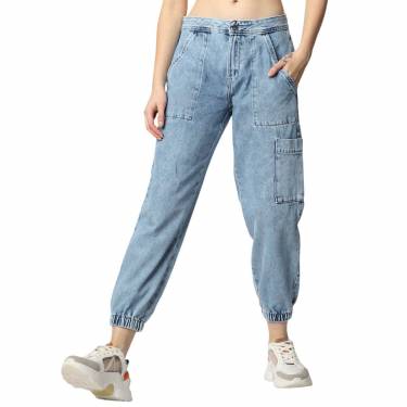 Fashionable Multi Color Denim Joggers for Women Regular Fit Cotton Fabric Casual Style Manufacturers, Suppliers, Exporters, Importers in Spain