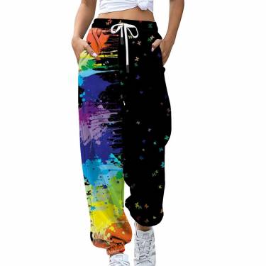Fashionable Multi Color Printed Joggers for Women Cotton Regular Fit Casual Style Manufacturers, Suppliers, Exporters, Importers in Spain