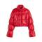 Fashionable Women Multi Color Cropped Puffer Jacket Studded Mock Collar Cotton Lining Long Sleeves Manufacturers, Suppliers, Exporters, Importers in Spain