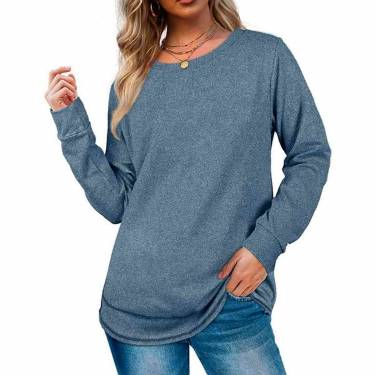 Fashionable Women Solid Crew Neck Sweatshirt Polyester Cotton Multi Color Casual Look Manufacturers, Suppliers, Exporters, Importers in Spain