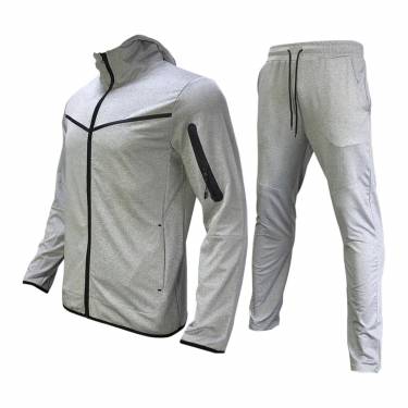Full Sleeves Cotton Blend Mens Tracksuit with Zipper Closure in Black and White Colorblock Design Manufacturers, Suppliers, Exporters, Importers in San Diego