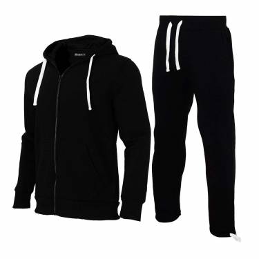 Full Sleeves Polyester Mens Tracksuit in Solid Black and Blue with Zipper Closure for Casual Wear Manufacturers, Suppliers, Exporters, Importers in San Diego