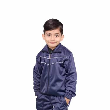 Kids Blue Cotton Poly Full Sleeve Tracksuit with Regular Fit for Casual Wear Manufacturers, Suppliers, Exporters, Importers in San Diego