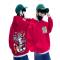 Kids Red Graphic Print Cotton Hooded Neck Sweatshirt with Full Sleeves and Kangaroo Pocket Manufacturers, Suppliers, Exporters, Importers in San Diego