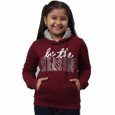 Kids Relaxed Fit Fleece Hooded Neck Long Sleeve Typography Print Cotton Sweatshirt in Maroon Manufacturers, Suppliers, Exporters, Importers in San Diego