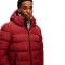 Mens Regular Fit Puffer Jacket in Maroon Polyester Fabric with Hooded Neck and Solid Pattern Manufacturers, Suppliers, Exporters, Importers in Faisalabad