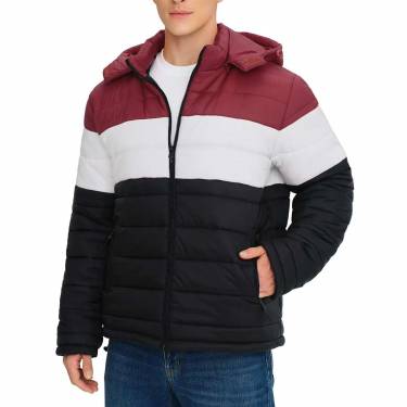 Modern Fitted Polyester Insulated Puffer Jacket for Men with Hooded Neck and Long Sleeves Manufacturers, Suppliers, Exporters, Importers in Faisalabad