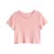 Multi Color Short Sleeve Crop Top for Women Regular Fit Knitted Cotton Self Design Top Manufacturers, Suppliers, Exporters, Importers in San Diego