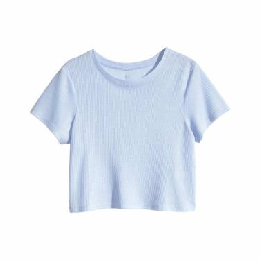 Multi Color Short Sleeve Crop Top for Women Regular Fit Knitted Cotton Self Design Top Manufacturers, Suppliers, Exporters, Importers in Glasgow