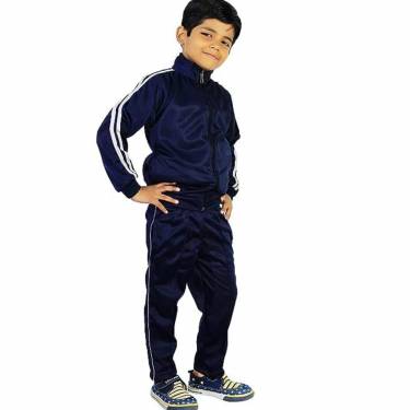 Navy Blue Cotton Poly Kids Tracksuit with Zipper Closure and Regular Fit for Comfort and Style Manufacturers, Suppliers, Exporters, Importers in San Diego