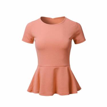 Peplum Top for Women Multi Color Solid Regular Sleeve Round Neck Casual Top Manufacturers, Suppliers, Exporters, Importers in San Diego