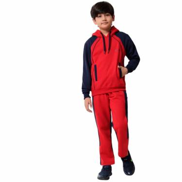 Red Cotton Poly Kids Tracksuit with Zipper Closure and Regular Fit for Comfortable Wear Manufacturers, Suppliers, Exporters, Importers in San Diego