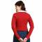 Red Embroidered Polo Shirt with Shirt Collar Long Sleeves Ribbed Knit Casual Wear Manufacturers, Suppliers, Exporters, Importers in San Diego