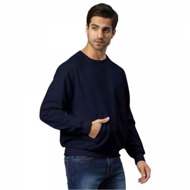 Soft Poly Cotton Navy Full Sleeve Sweatshirt with Round Neck and Modern Oversized Fit Manufacturers, Suppliers, Exporters, Importers in Warsaw