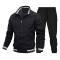 Solid Black and Red Polyester Mens Tracksuit with Full Sleeves and Zipper Closure for Comfort Manufacturers, Suppliers, Exporters, Importers in San Diego