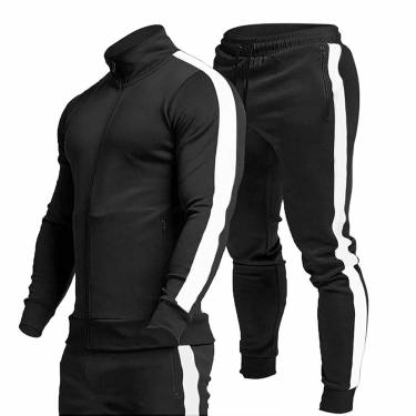 Solid Fleece Mens Tracksuit in Black and Gray with Full Sleeves and Comfortable Fit Manufacturers, Suppliers, Exporters, Importers in San Diego