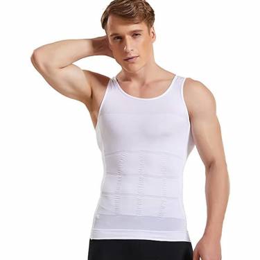 Stylish White Cotton Compression Vest For Mens with Sleeveless Cut and Round Neck Manufacturers, Suppliers, Exporters, Importers in San Diego