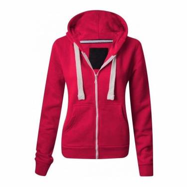 Stylish Women Hooded Zip Up Hoodie Long Sleeve Solid Multi Color for Casual Wear Manufacturers, Suppliers, Exporters, Importers in San Diego
