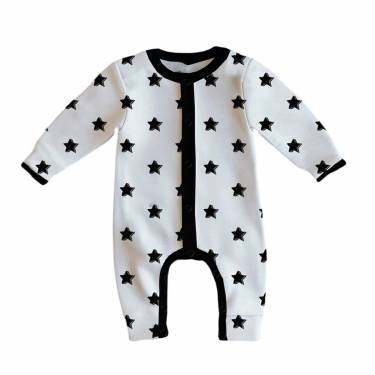 Stylish and Comfortable Kids Romper Black and White Printed Design Long Sleeves V Neck Manufacturers, Suppliers, Exporters, Importers in San Diego