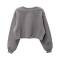 Women Grey Cropped Sweatshirt Soft Cotton Long Sleeve Casual Solid Design Manufacturers, Suppliers, Exporters, Importers in Spain